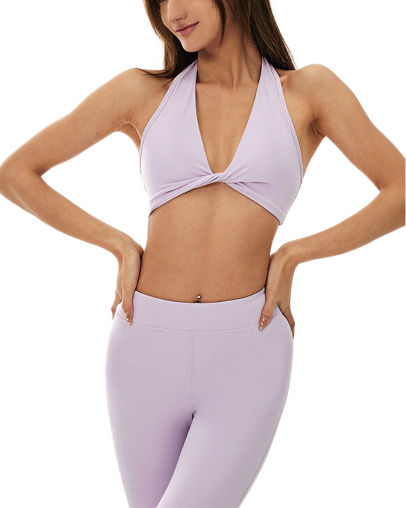 SPORT.LES Twist Front Sports Bra Lilac | Shop Online at SPORTLES.com