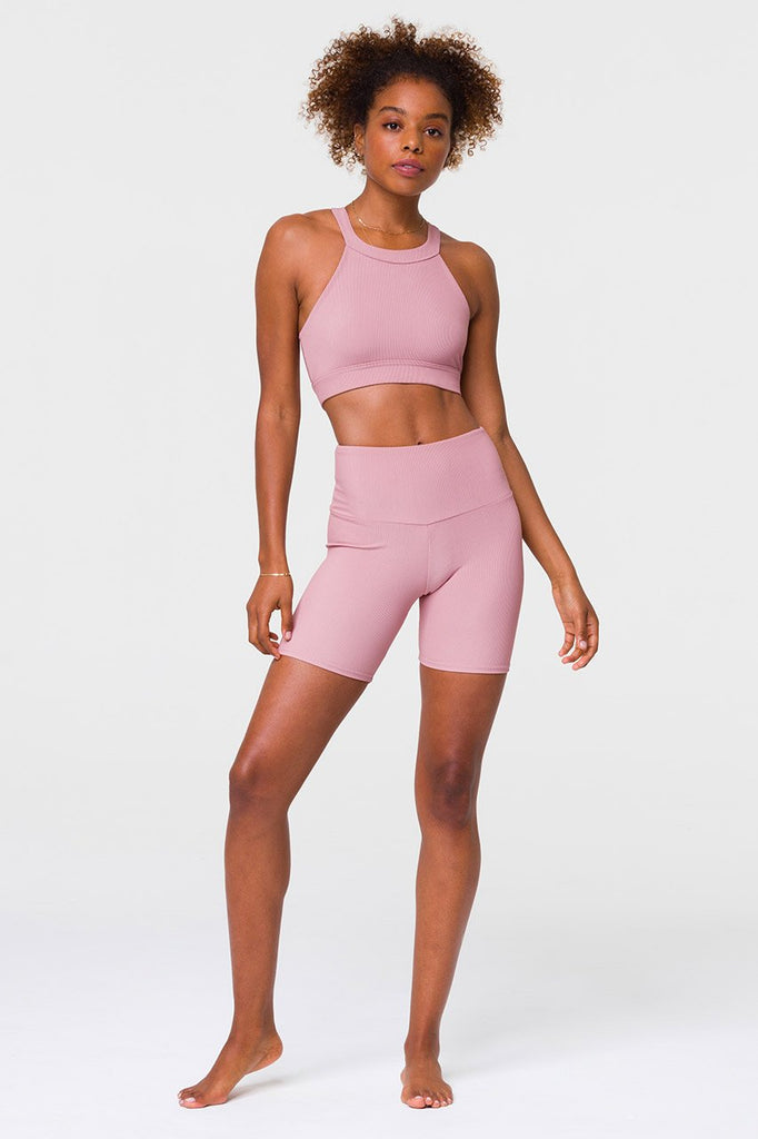 ONZIE Rib Mini Biker Short Antique Rose | Shop Online SPORTLES.com