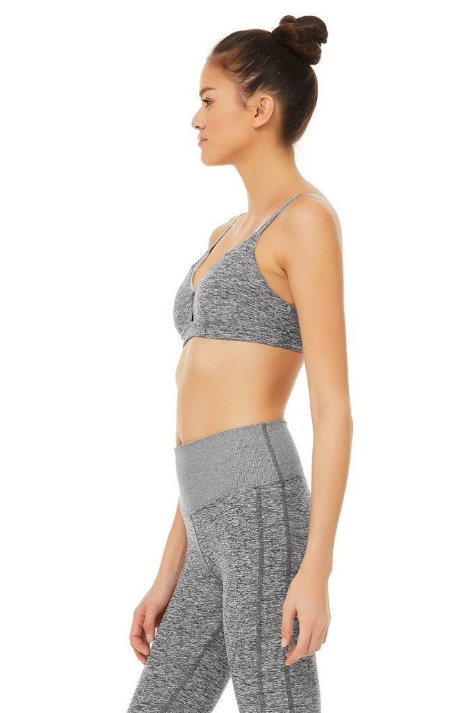 ALO YOGA Alosoft Lounge Bra Dove Grey Heather | Shop Online SPORTLES.com