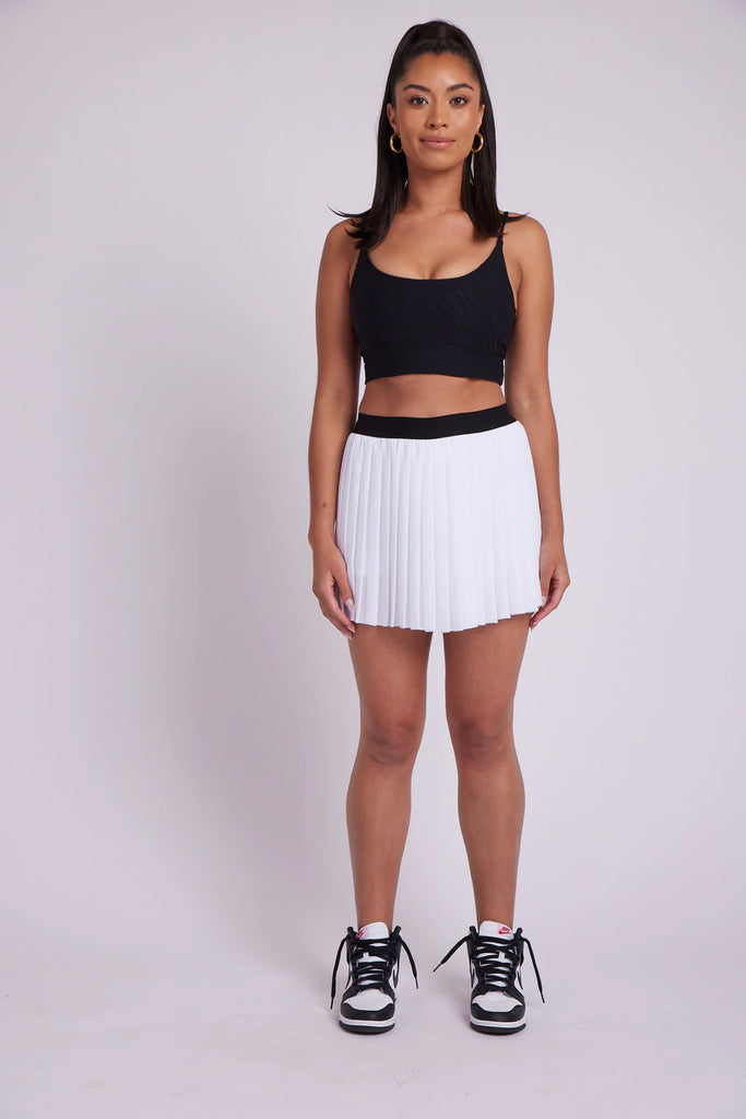 ONZIE Pleated Tennis Skirt White | Shop Online at SPORTLES.com