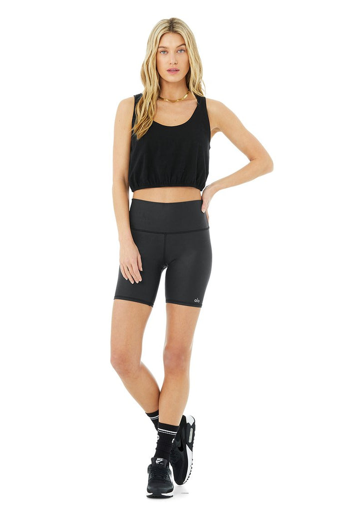 ALO YOGA Cool Breeze Tank Black, Shop Online at